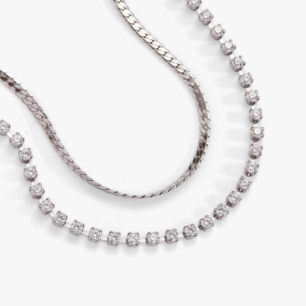 Double Strand Crystal Tennis Chain Bracelet