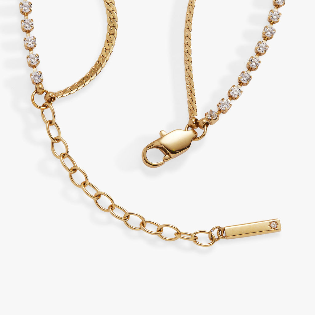 Double Strand Crystal Tennis Chain Bracelet