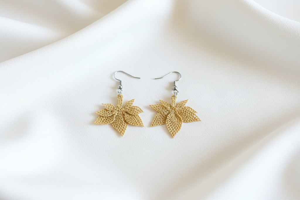 Handmade Leaf Dangle Earrings