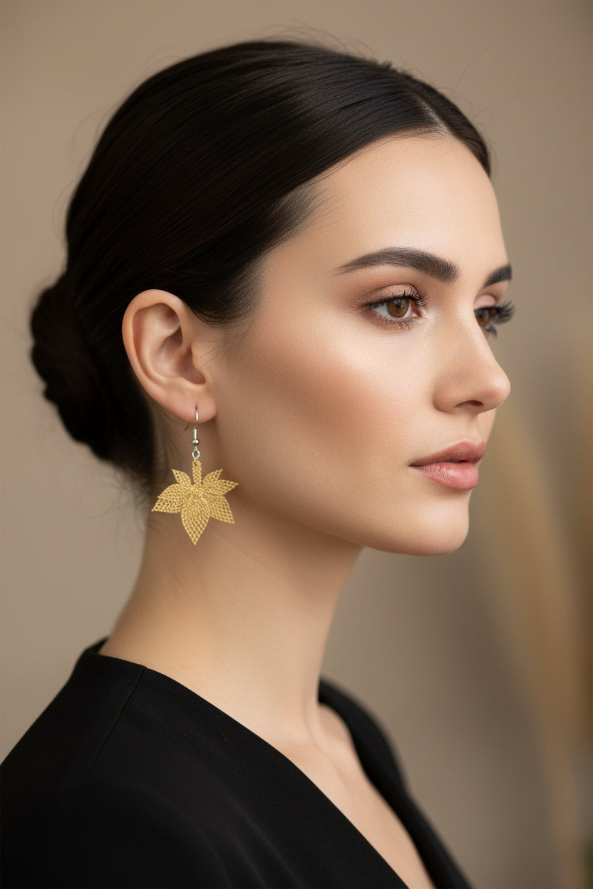 Handmade Leaf Dangle Earrings