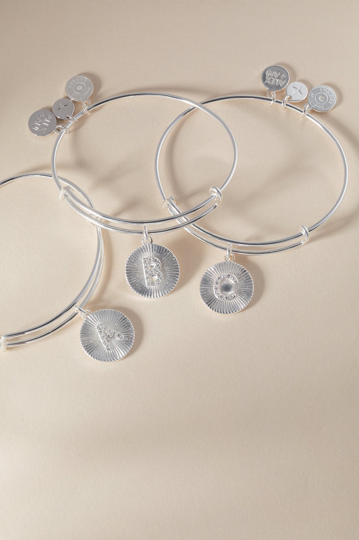 Initial B Pave Starburst Texture Bangle