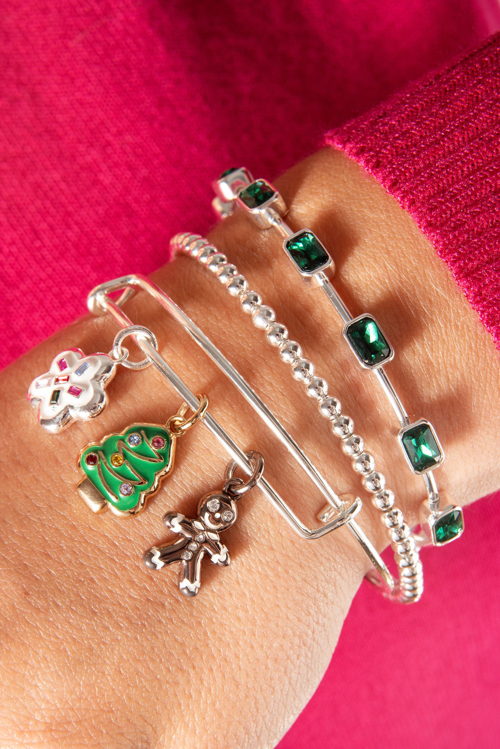 May Birthstone Emerald Cut Bangle