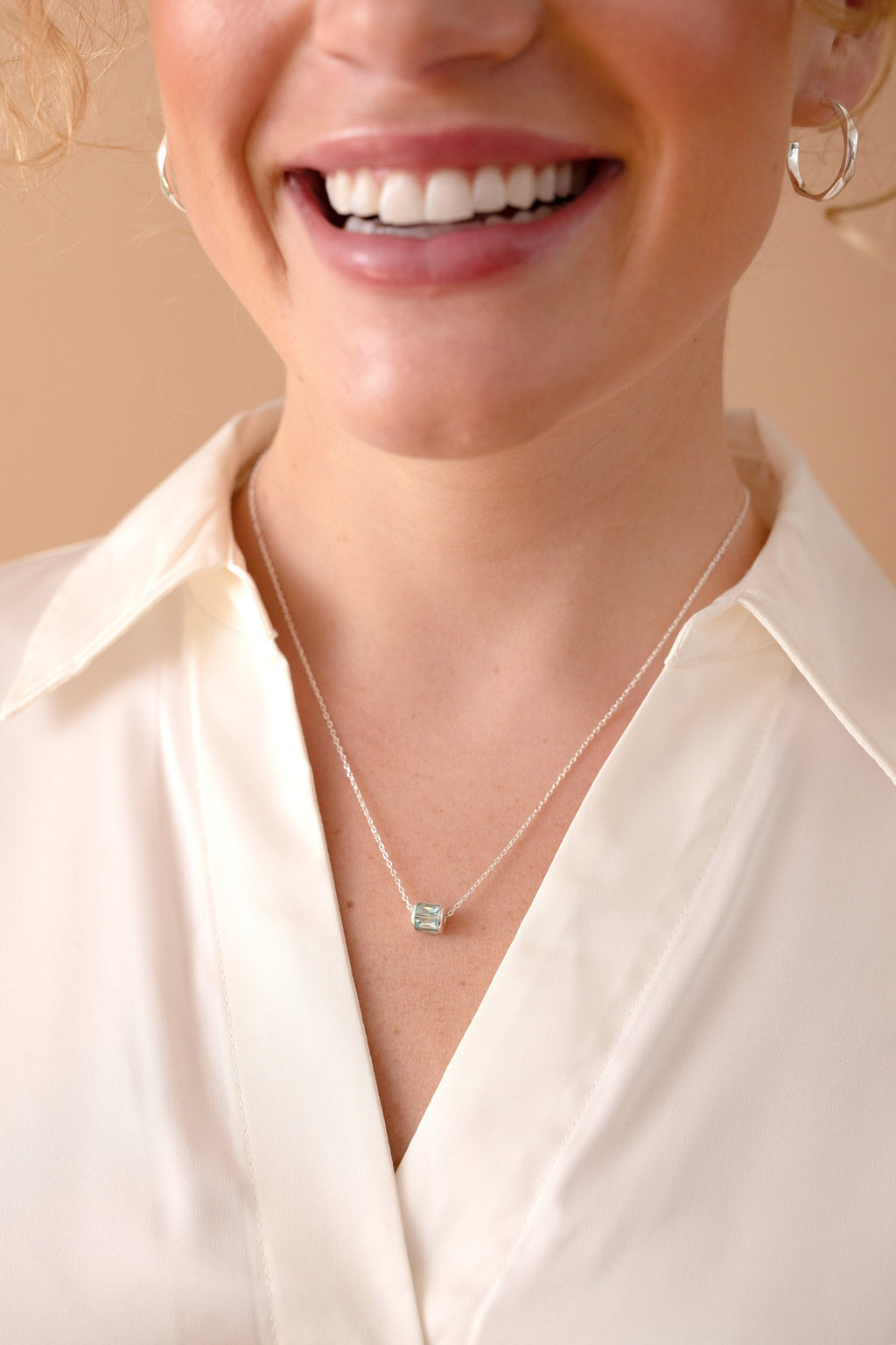 March Birthstone Precious Pendant Necklace