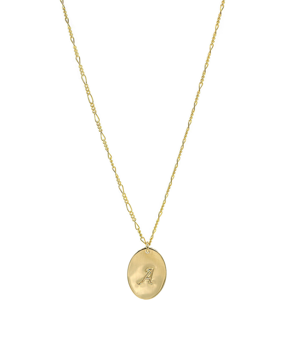 Oval Monogram Necklace Sterling Silver