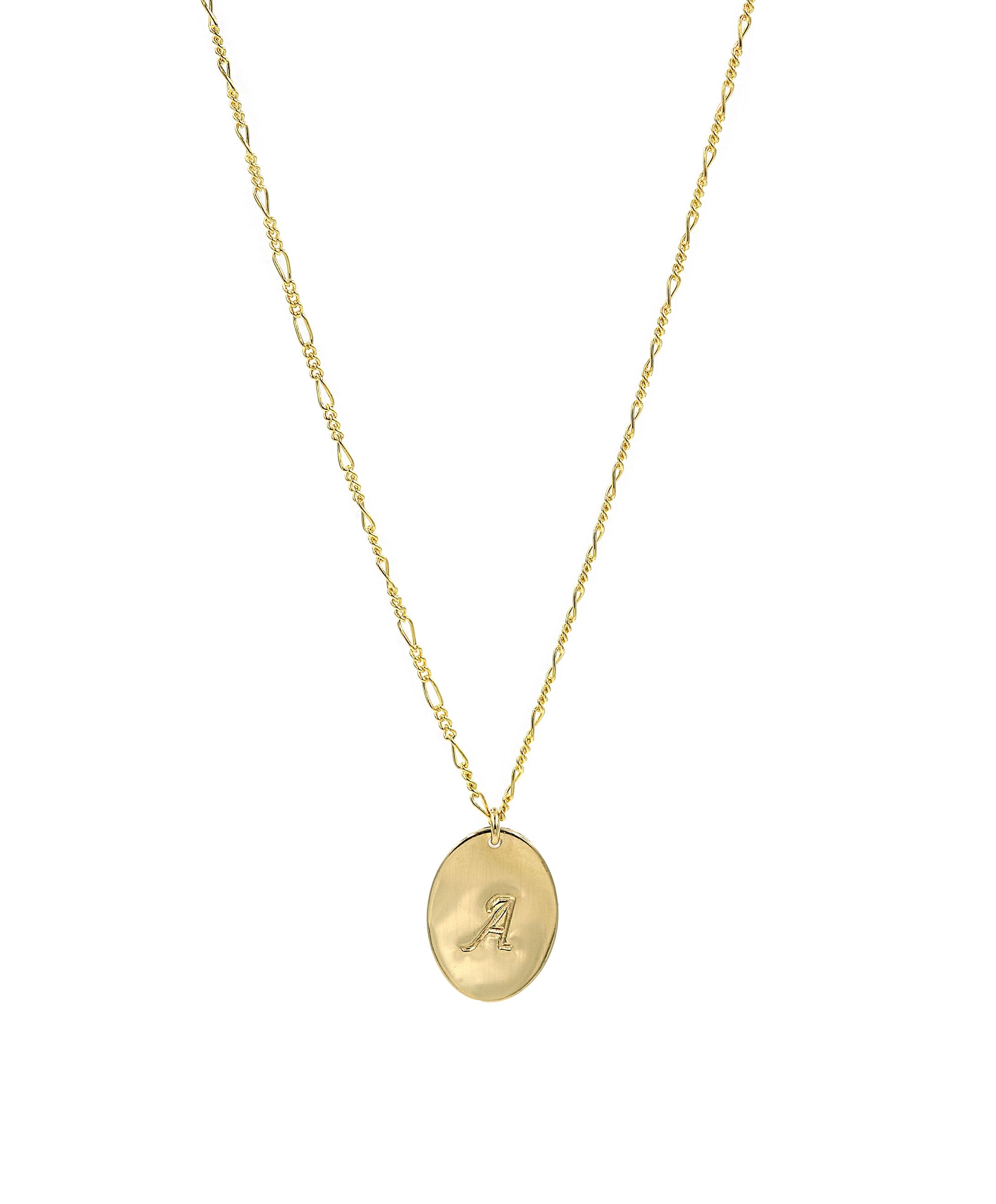 Oval Monogram Necklace Sterling Silver