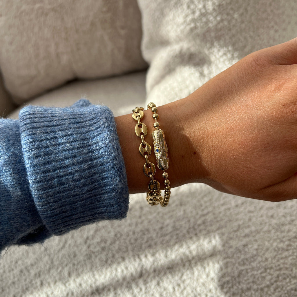 Evil Eye Barrel Closure Bracelet