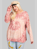 Women Plus Size Ls Special Washed Poly Rayon Knit Top