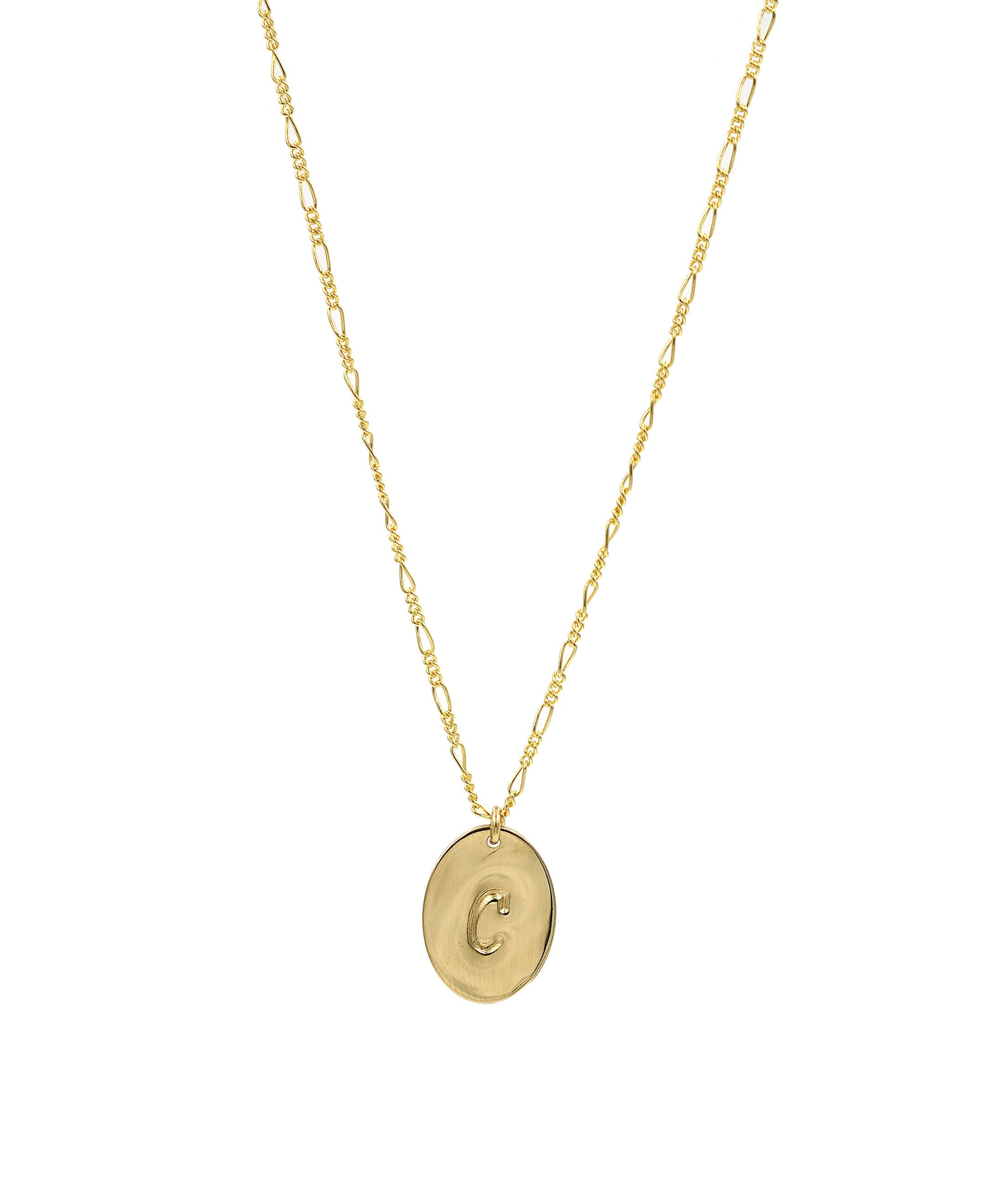 Oval Monogram Necklace Sterling Silver