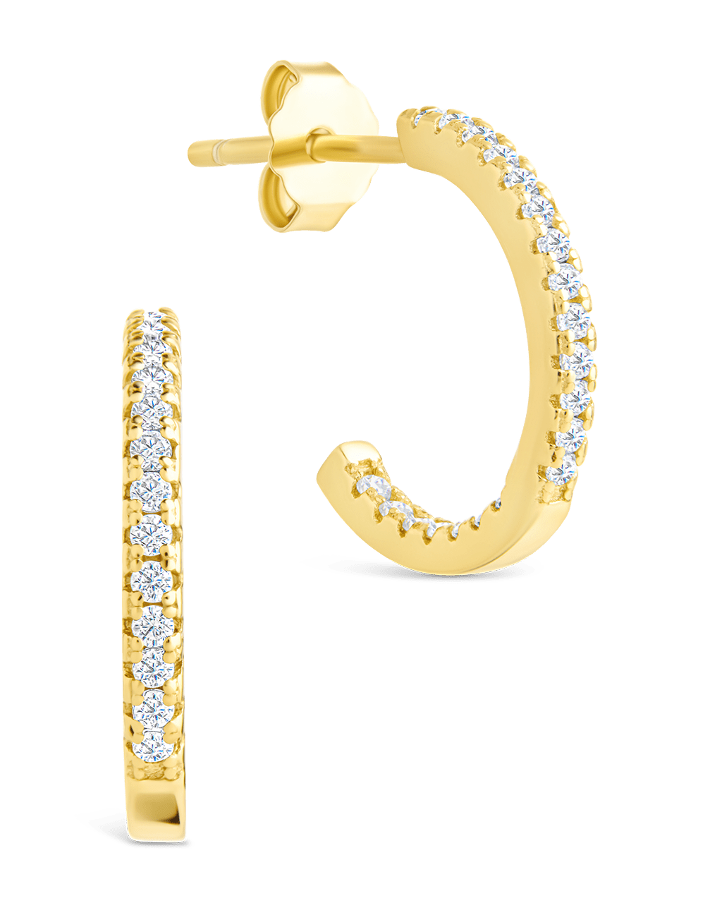 Sterling Silver Thin Bezel Statement Hoops