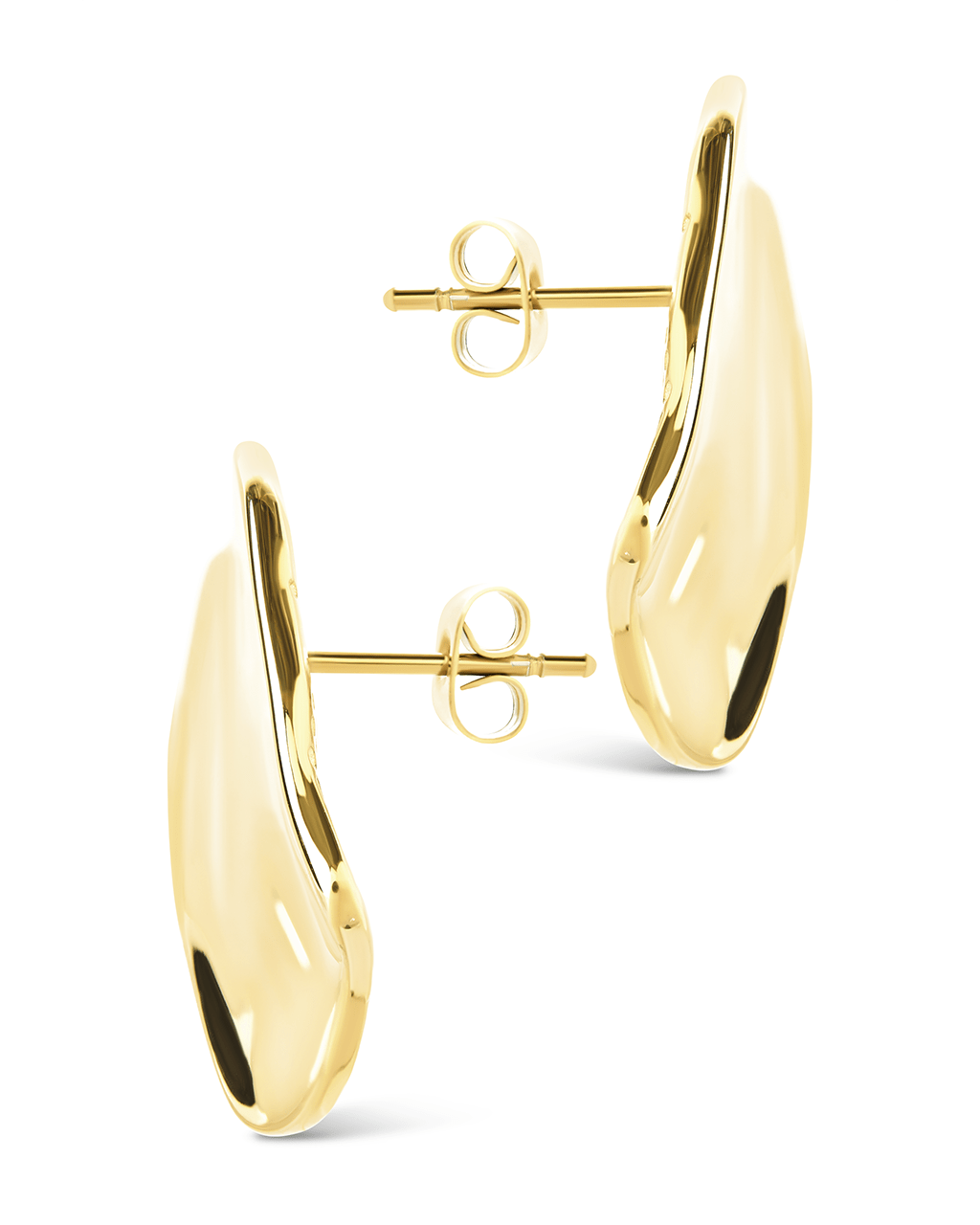 Sterling Silver Vivien Molten Square Statement Studs
