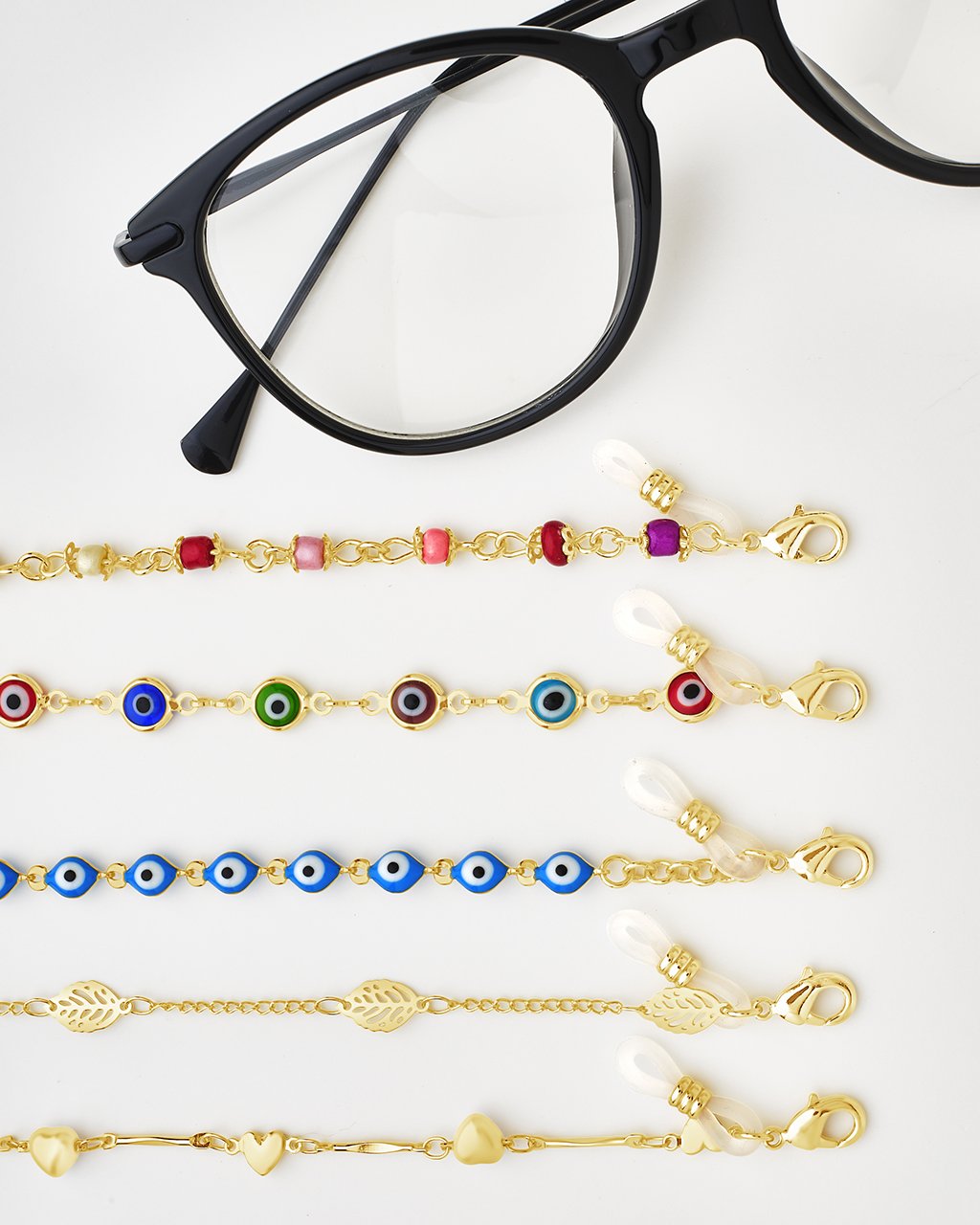Delicate Stationed Leaf Sunglass Chain