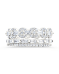 Sterling Silver Melody CZ Bezel Ring Set of 3