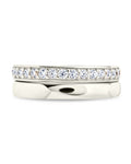 Sterling Silver Jackie CZ Stacking Ring Set of 2