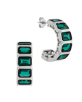 Nyssa Bezel CZ Station Hoop Earrings