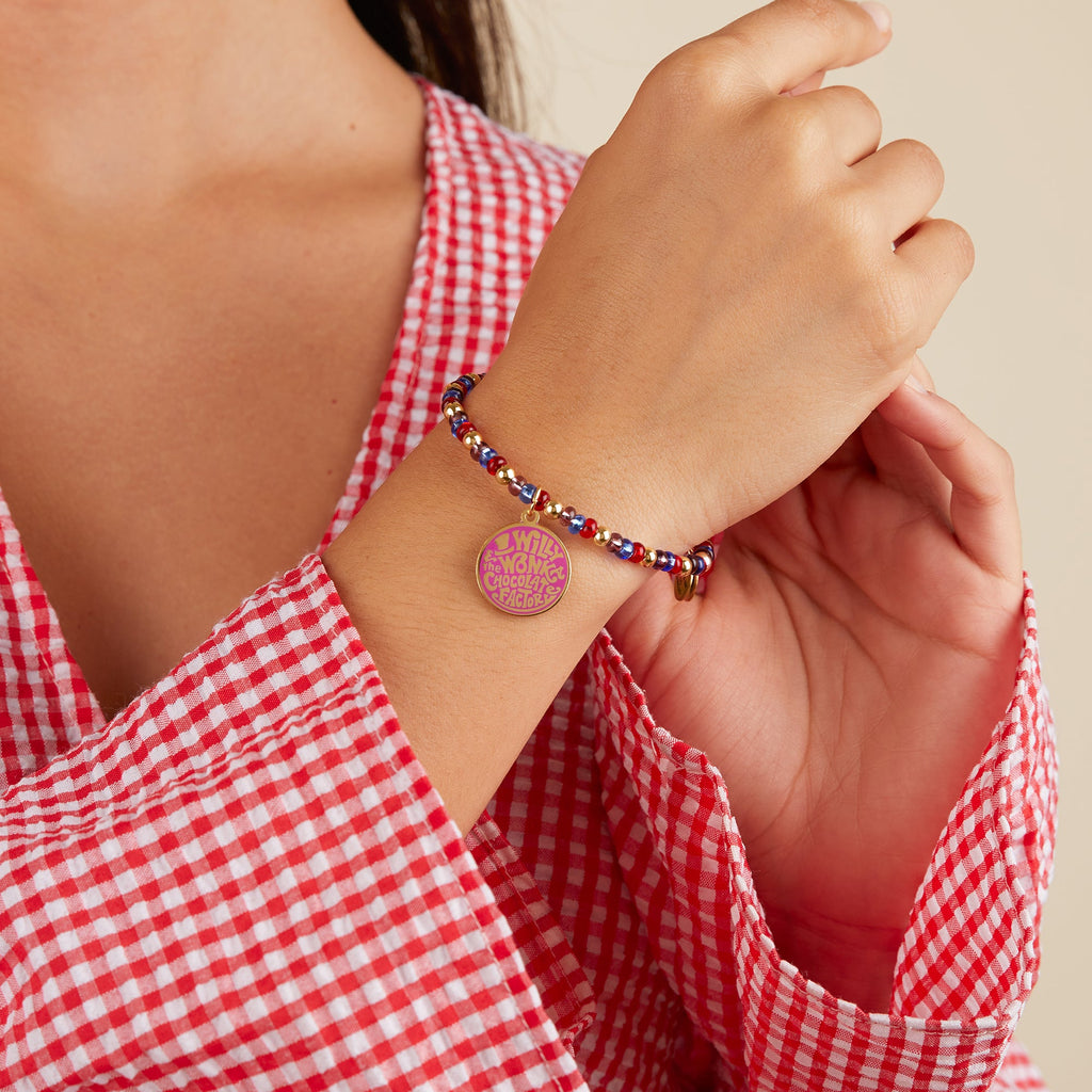 Willy Wonka Chocolate Factory' Beaded Charm Bangle