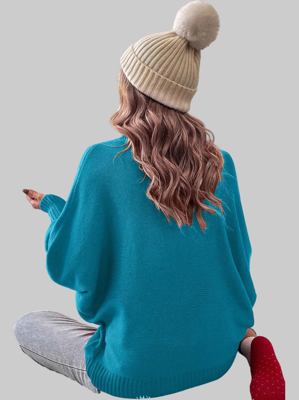 Women Full Size Merry Christmas Turtleneck Long Sleeve Sweater