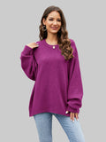 Women Round Neck  Long Sleeve Sweater