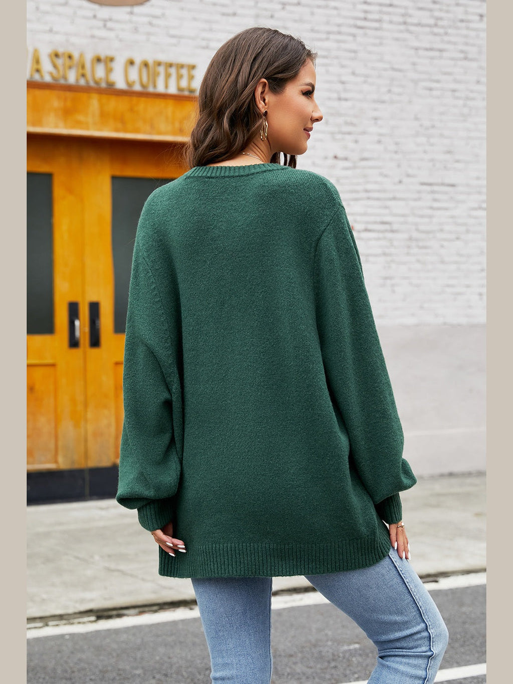 Women Round Neck  Long Sleeve Sweater