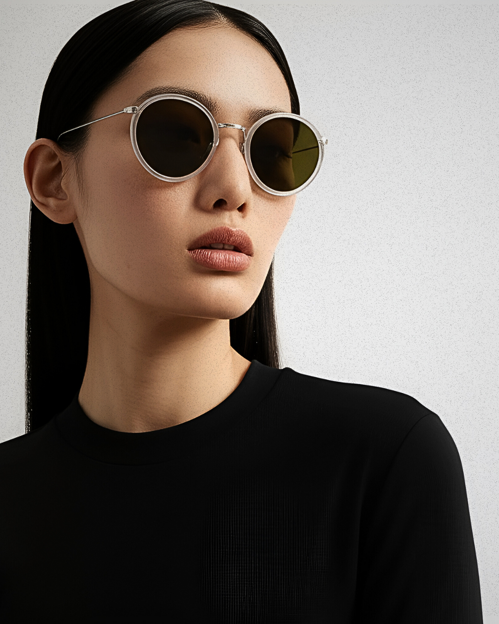 Clara 48mm Round Sunglasses | White