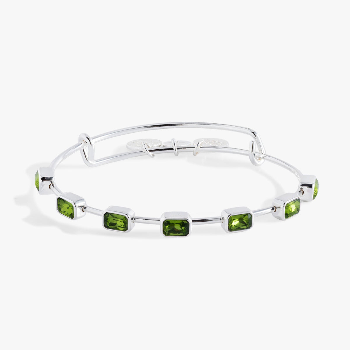August Birthstone Emerald Cut Bangle