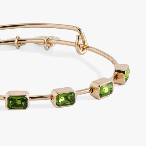August Birthstone Emerald Cut Bangle