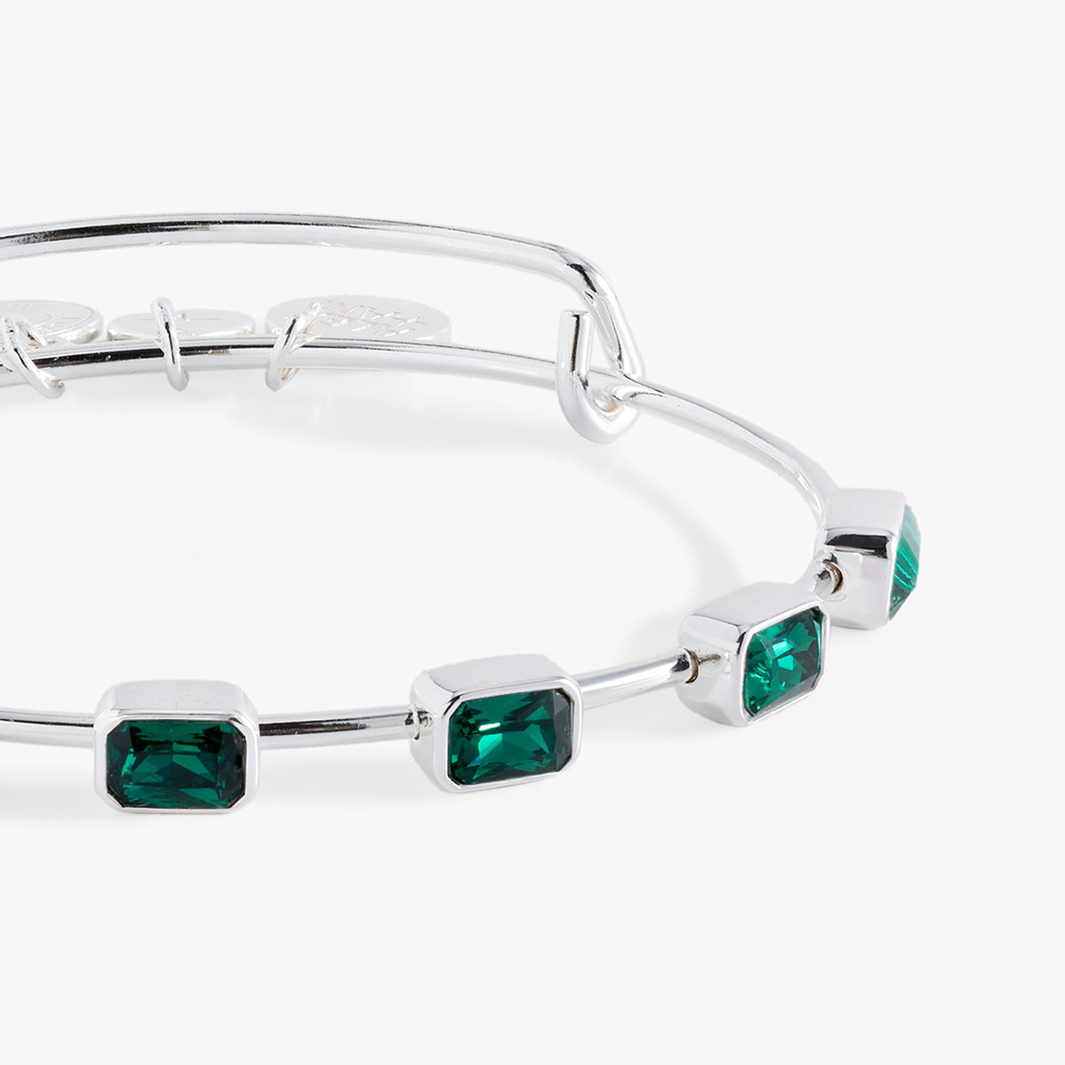 May Birthstone Emerald Cut Bangle