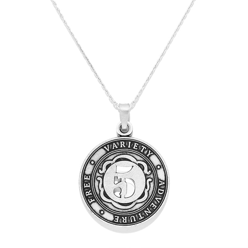 Number 5 Necklace, Expandable | Free, Variety, and Adventure