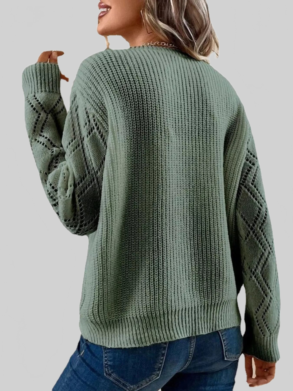 V-Neck Openwork Sweater