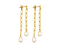 Paperclip Pearl Drop Earrings