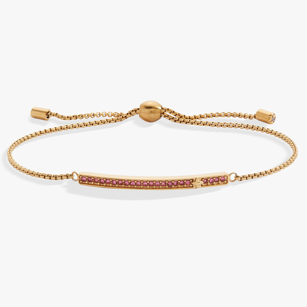 October Everyday Birthstone Pave Bolo Bracelet