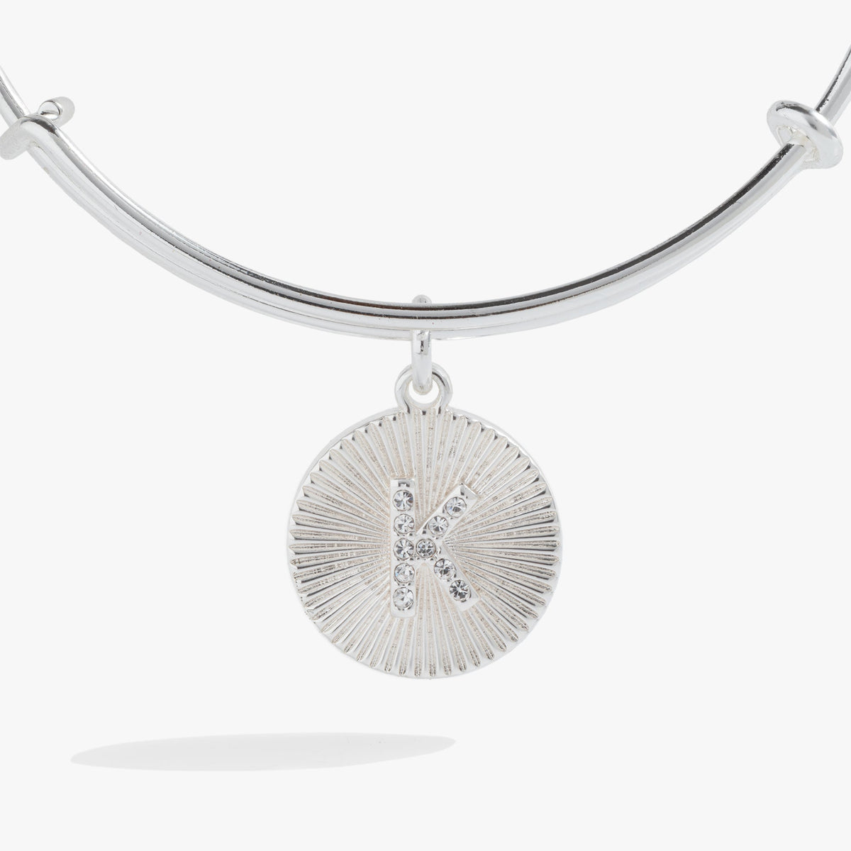 Initial K Pave Starburst Texture Bangle