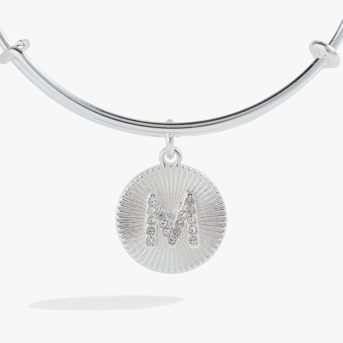 Initial M Pave Starburst Texture Bangle