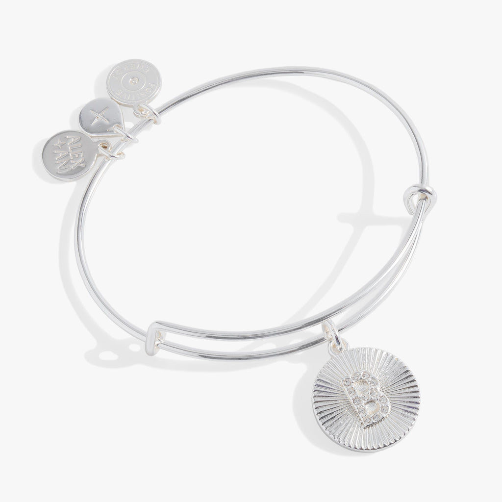 Initial B Pave Starburst Texture Bangle