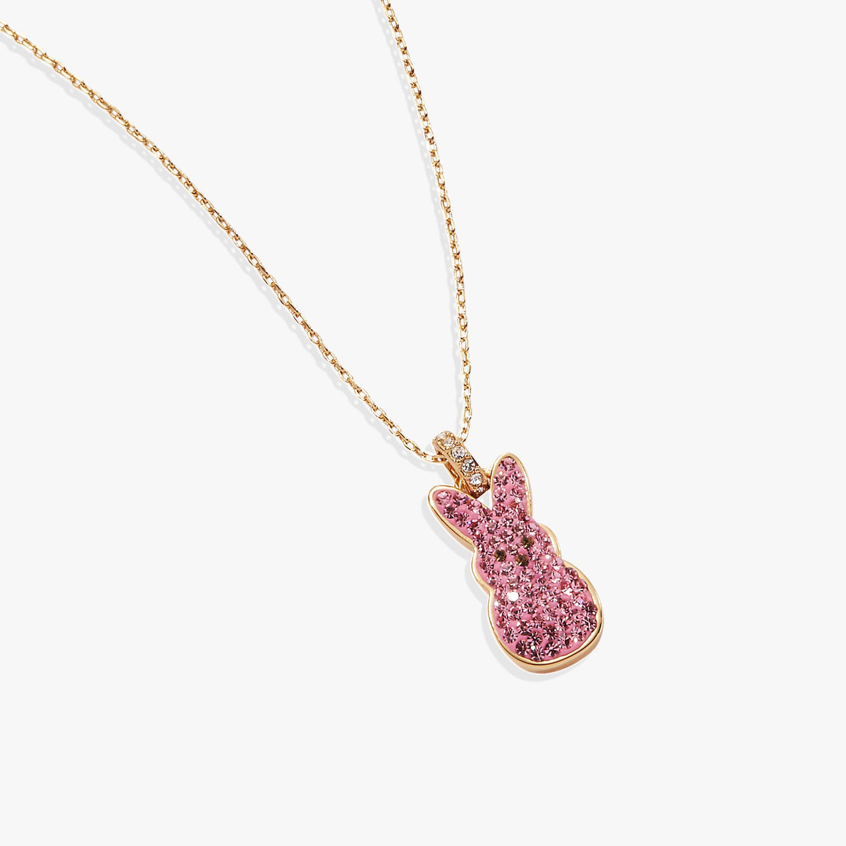 PEEPS® Pink Crystal Bunny Pendant Necklace
