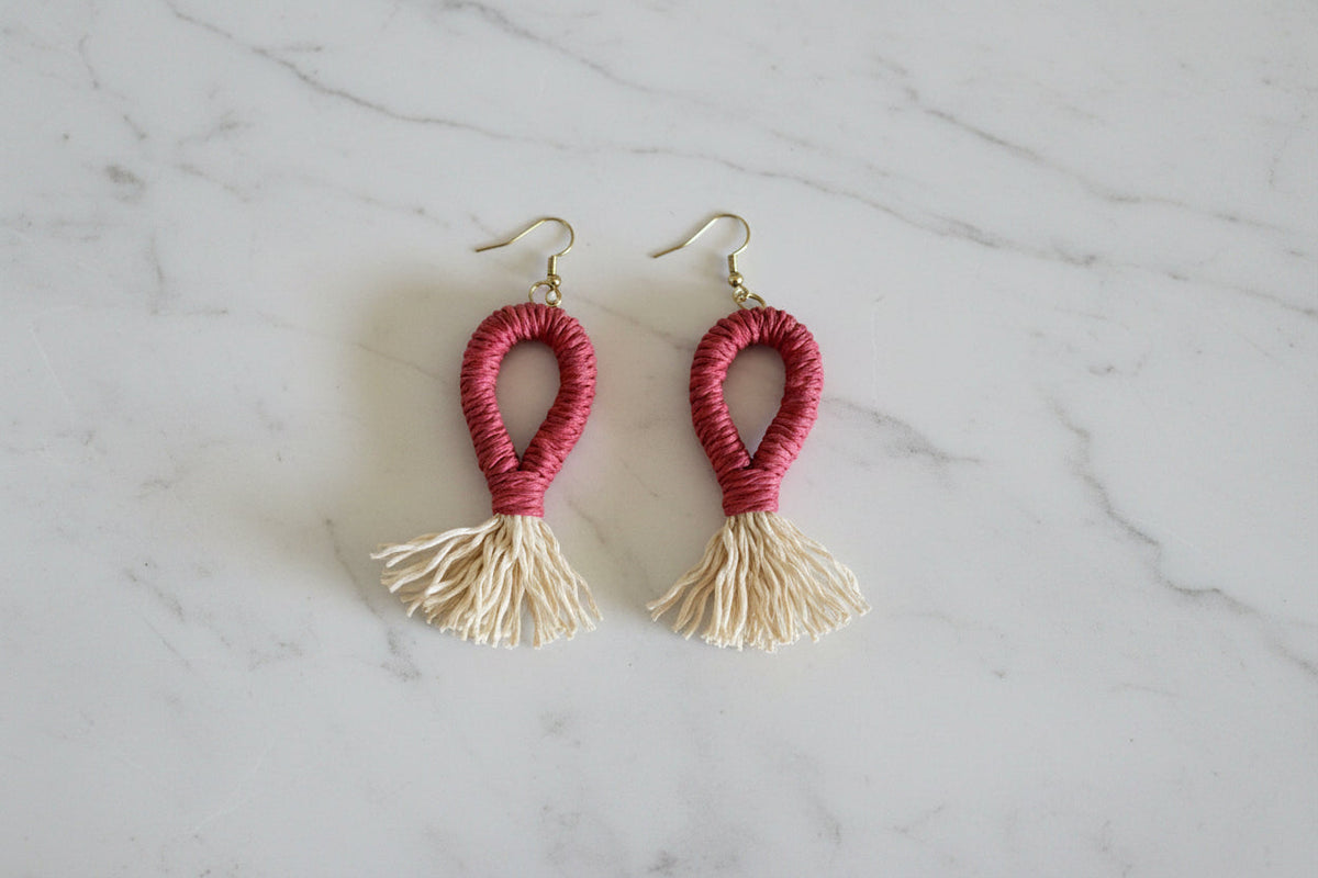 Women’s Handmade Boho Dangle Earrings – Minimal Tassel Design