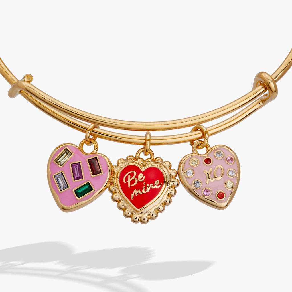 Sweet Shop 'Be Mine' Heart Multi Charm Bangle