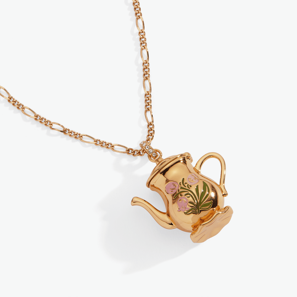 Tea Party Kettle Locket Pendant Necklace
